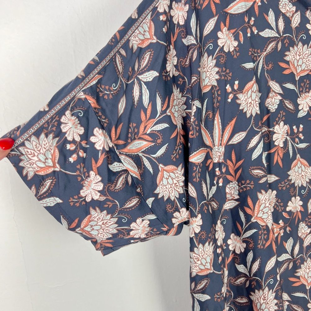 NWOT J. Jill Pure Jill Floral Shirt Dress Short Sleeves Size Large L NEW - Picture 4 of 9